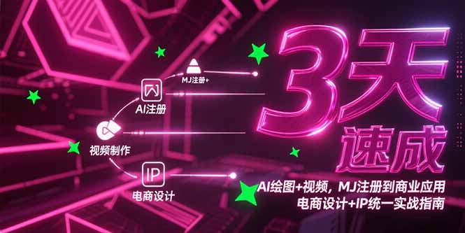 3天速成AI绘图+视频，MJ注册到商业应用，电商设计+IP统一实战指南-追梦聊项目
