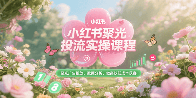 小红书聚光投流实操课程，聚光广告投放、数据分析、做高效低成本获客-追梦聊项目