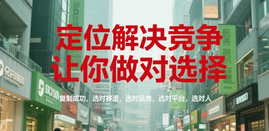 定位解决竞争，让你做对选择，复制成功，选对赛道，选对品类，选对平台，选对人-追梦聊项目