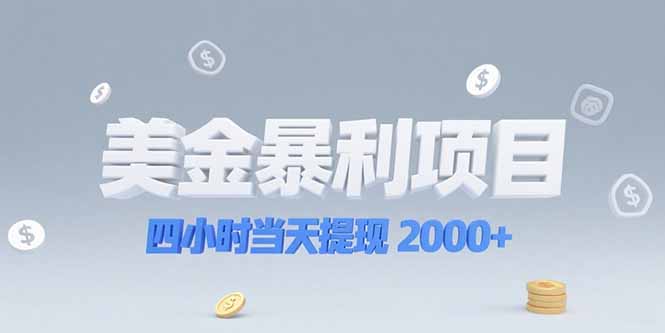 美金暴利项目，四小时当天提现 2000+机会留给会选赛道的人-追梦聊项目