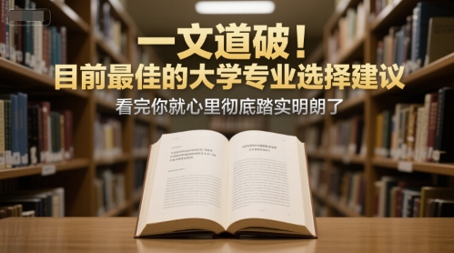 付费文章：一文道破！目前最佳的大学专业选择建议，看完你就心里彻底踏实明朗了-追梦聊项目