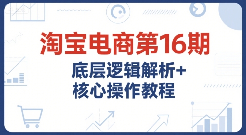 淘宝电商第16期，底层逻辑解析+核心操作教程，运营、推广提升能力的必学课程+配套资料-追梦聊项目