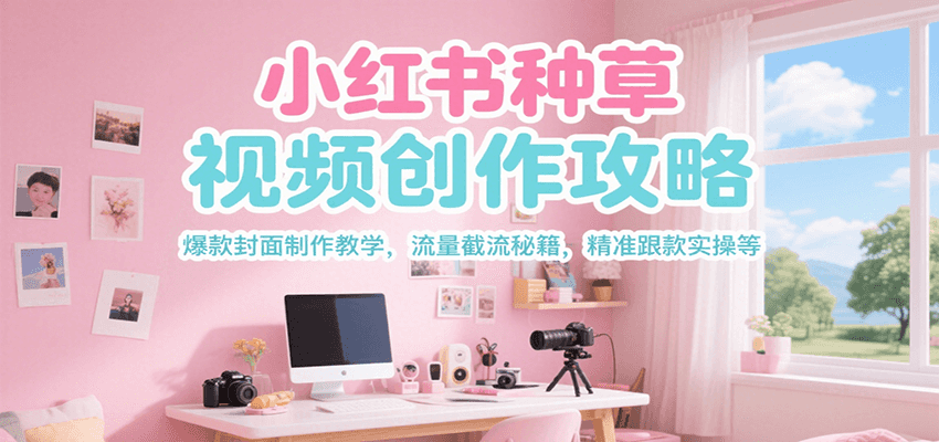 小红书种草视频创作攻略，爆款封面制作教学 ，流量截流秘籍 ，精准跟款实操等-追梦聊项目