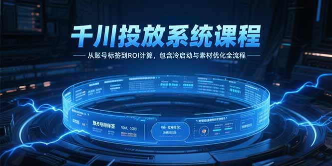 千川投放系统课程，从账号标签到ROI计算，包含冷启动与素材优化全流程-追梦聊项目
