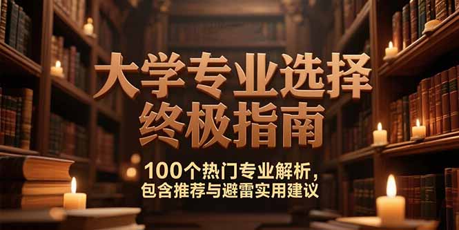 付费文：大学专业选择终极指南,100个热门专业解析,包含推荐与避雷实用建议-追梦聊项目