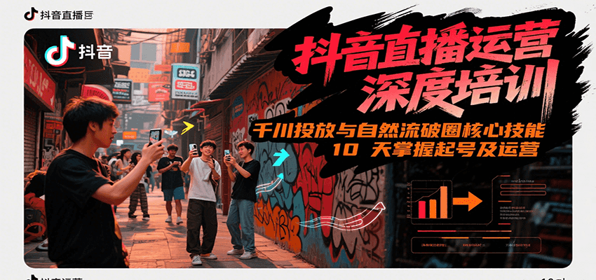 抖音直播运营深度培训，千川投放与自然流核心技能，10天掌握起号及运营(6-7月新课)-追梦聊项目