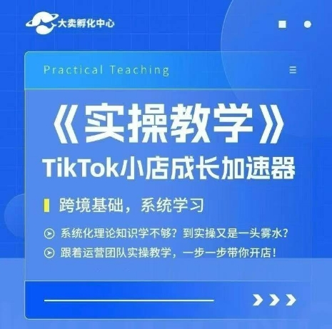 大卖家孵化中心TikTok实操课，TikTok小店成长加速器，跨境基础系统学习，一步一步带你开店-追梦聊项目