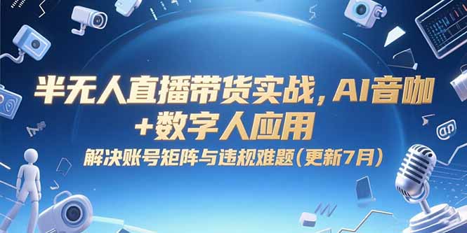半无人直播带货实战，AI音咖+数字人应用 解决账号矩阵与违规难题(更新7月-追梦聊项目