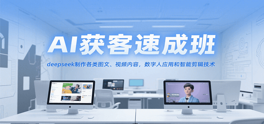 AI获客速成班，deepseek制作各类图文、视频内容，数字人应用和智能剪辑技术-追梦聊项目