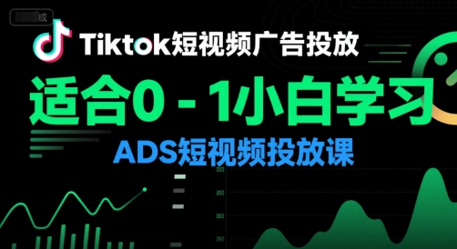 Tiktok短视频广告投放，适合0-1小白学习ADS短视频投放课-追梦聊项目