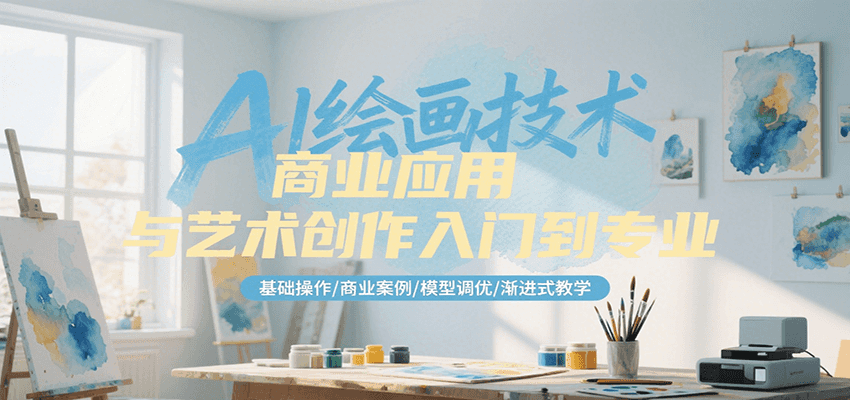 AI绘画技术商业应用与艺术创作入门到专业，基础操作/商业案例/模型调优/渐进式教学-追梦聊项目