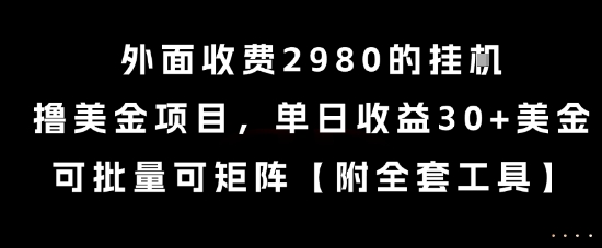 外面收费2980的挂G撸美金项目，单日收益30+美金，可批量可矩阵【揭秘】-追梦聊项目