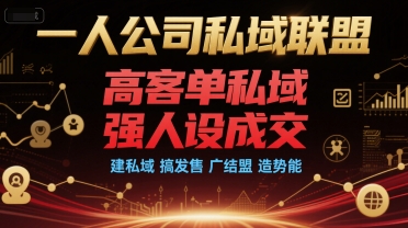 一人公司私域联盟，高客单私域，强人设成交，建私域 搞发售 广结盟 造势能-追梦聊项目
