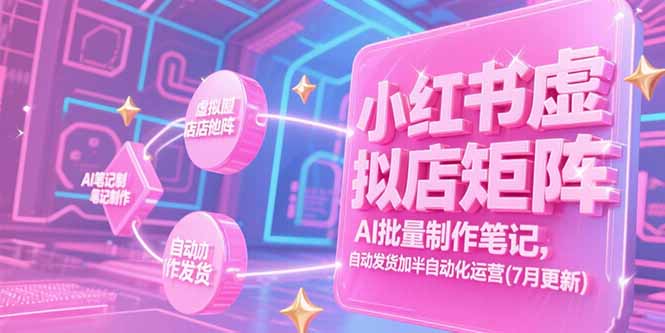 小红书虚拟店矩阵，AI批量制作笔记，自动发货加半自动化运营(7月更新-追梦聊项目
