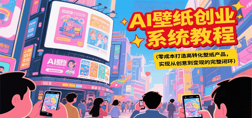 AI壁纸创业系统教程，零成本打造高转化壁纸产品，实现从创意到变现的完整闭环-追梦聊项目