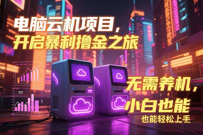 电脑云机项目 暴力撸金玩法，不需要养机 配置没有要求 单机100个窗口一…-追梦聊项目