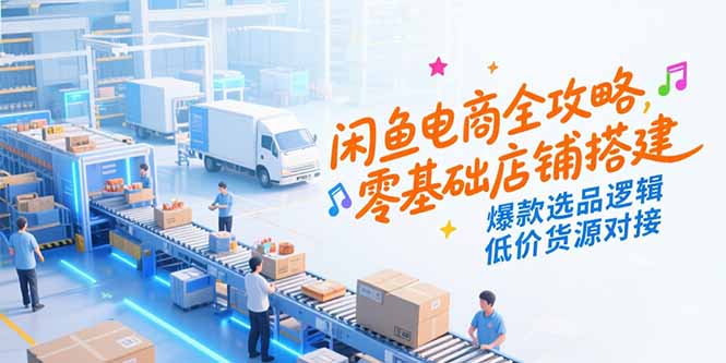 闲鱼电商全攻略，零基础店铺搭建，爆款选品逻辑，低价货源对接-追梦聊项目