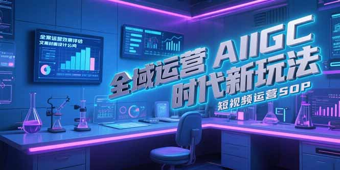 全域运营AIGC时代新玩法，文案封面设计公式，短视频运营SOP-追梦聊项目