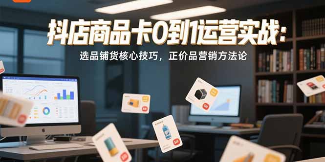 抖店商品卡0到1运营实战：选品铺货核心技巧，正价品营销方法论-追梦聊项目