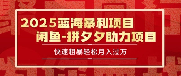 2025 最新闲鱼蓝海暴利项目 快速粗暴让你月入过1W不是梦，保姆级教程【揭秘】-追梦聊项目