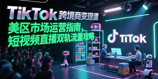 TikTok跨境电商变现课，美区市场运营指南，短视频直播双轨流量攻略-追梦聊项目