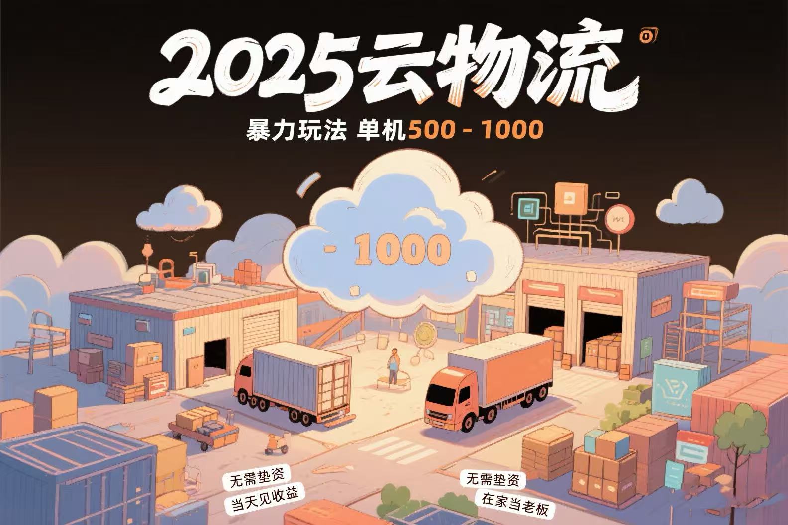 云物流赚差价，项目纯利润500~1000，无需垫资，当天到账。不需要有车，…-追梦聊项目