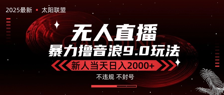 最新抖音无人直播撸音浪独家9.0玩法，防封智能黑科技，新手当天日入2000+-追梦聊项目