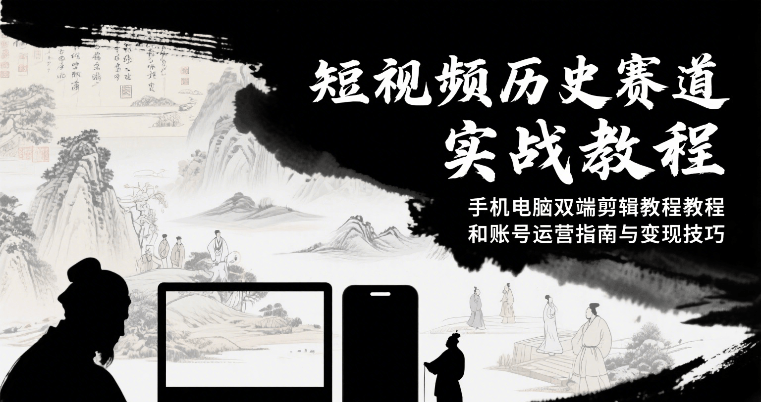 短视频历史赛道实战教程，手机电脑双端剪辑教程和账号运营指南与变现技巧-追梦聊项目