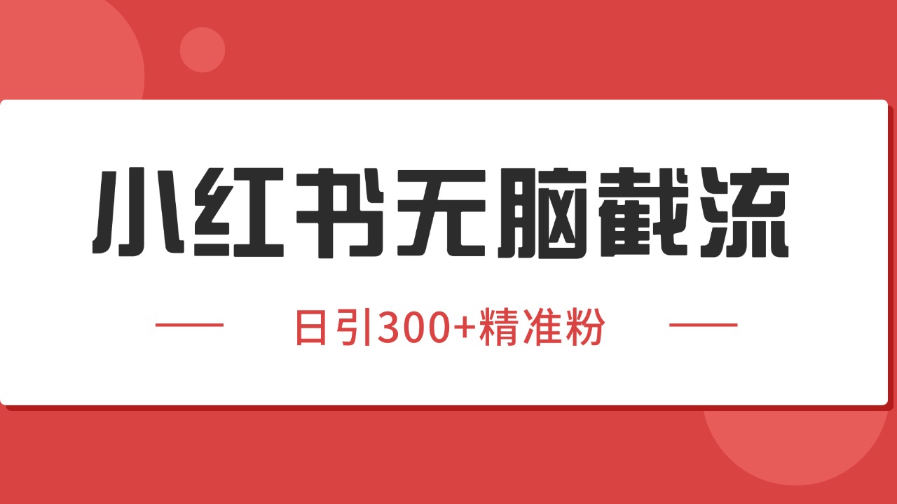 小红书截流同行客源，独家野路子获客玩法 日引200+暴力获客-追梦聊项目