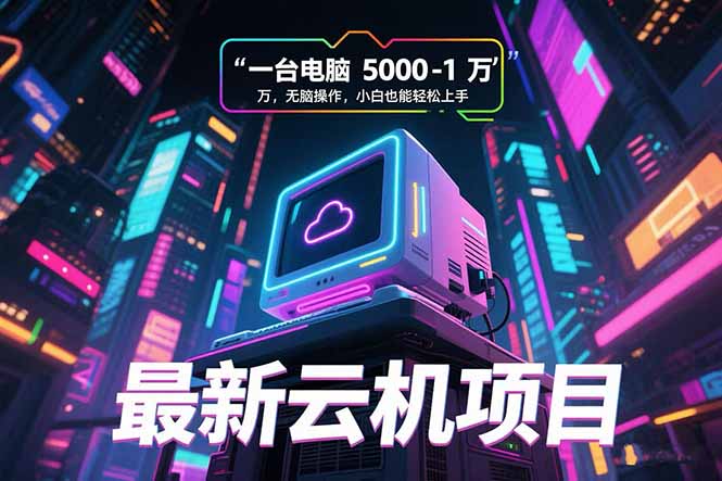 最新云机项目 一台电脑5000到10000 无脑操作小白也能轻松上手-追梦聊项目