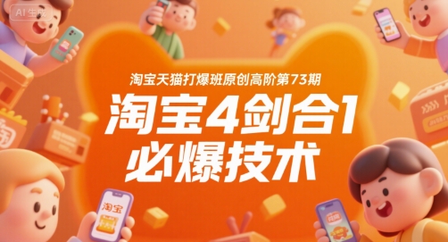 淘宝天猫打爆班原创高阶第73期，淘宝4剑合1必爆技术-追梦聊项目