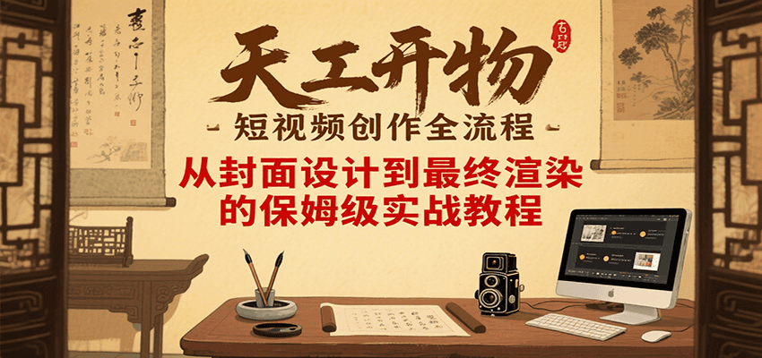 天工开物短视频创作全流程，从封面设计到最终渲染的保姆级实战教程-追梦聊项目