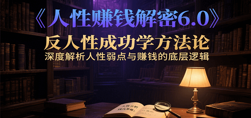人性赚钱解密6.0，反人性成功学方法论，深度解析人性弱点与赚钱的底层逻辑-追梦聊项目