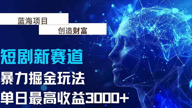 抖音新赛道，暴力掘金玩法，单日收益最高3000+-追梦聊项目