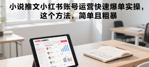 小说推文小红书账号运营快速爆单实操，这个方法，简单且粗暴-追梦聊项目