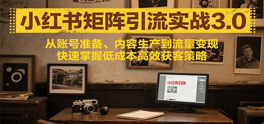 小红书矩阵引流3.0，从账号准备、内容生产到流量变现，快速掌握低成本高效获客策略-追梦聊项目