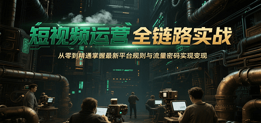 短视频运营全链路实战，从零到精通掌握最新平台规则与流量密码实现变现-追梦聊项目