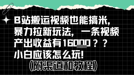 b站掘金计划？搬运视频也能挣拉新的收益，小白应该怎么玩！-追梦聊项目