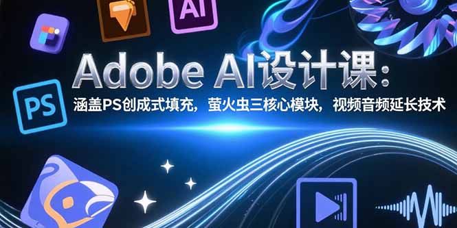 Adobe AI设计课：涵盖PS创成式填充，萤火虫三核心模块，视频音频延长技术-追梦聊项目