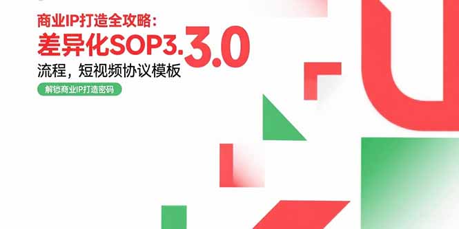 商业IP打造全攻略：差异化SOP3.0流程，短视频协议模板，婚恋项目实战案例-追梦聊项目