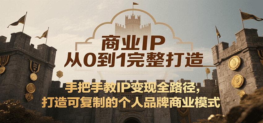 商业IP从0到1完整打造，手把手教IP变现全路径，打造可复制的个人品牌商业模式-追梦聊项目