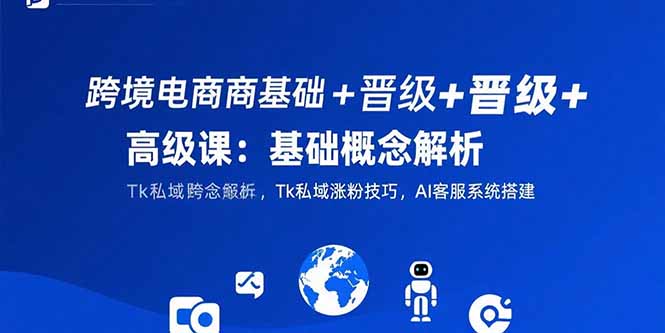 跨境电商基础+晋级+高级课：基础概念解析,Tk私域涨粉技巧,AI客服系统搭建-追梦聊项目