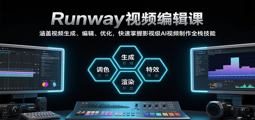Runway视频编辑课，涵盖视频生成、编辑、优化，快速掌握影视级AI视频制作全栈技能-追梦聊项目
