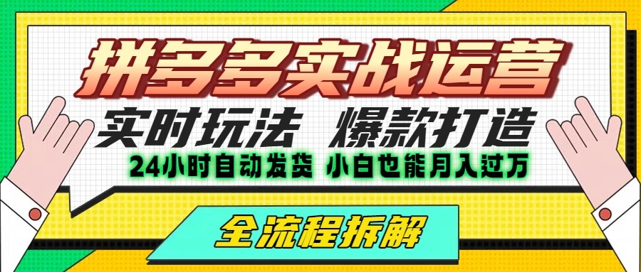 拼多多最新实战运营高投产：长久稳定项目，单店利润一天三位数-追梦聊项目