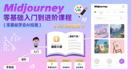midjourney零基础入门到进阶课程，零基础学会AI绘画-追梦聊项目