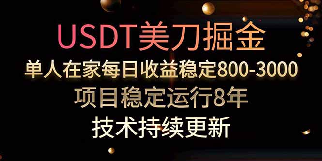 USDT美刀掘金，单人每日收益800-3000，稳定运行8年-追梦聊项目