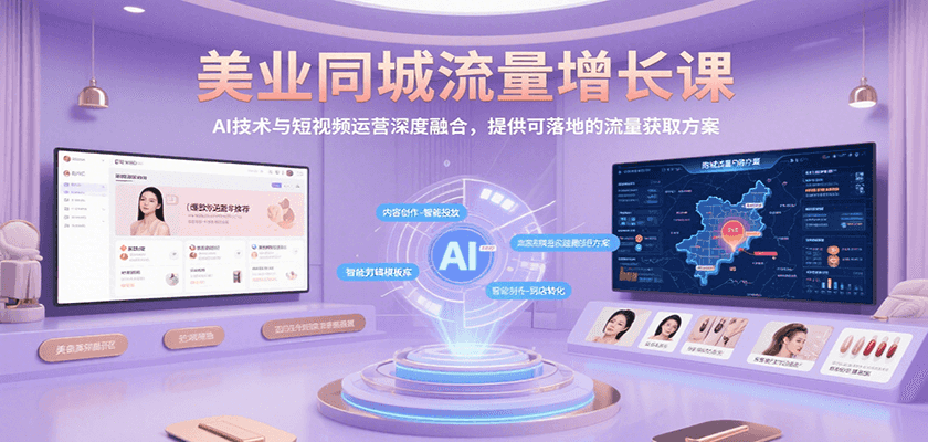 美业同城流量增长课，AI技术与短视频运营深度融合，提供可落地的流量获取方案-追梦聊项目