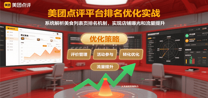 美团点评平台排名优化实战，系统解析美食列表页排名机制，实现店铺曝光和流量提升-追梦聊项目