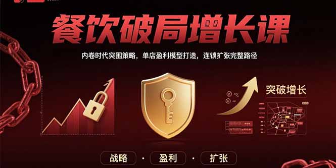 餐饮破局增长课：内卷时代突围策略，单店盈利模型打造，连锁扩张完整路径-追梦聊项目