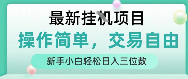 最新挂G项目，操作简单，交易自由，人人可上手，新手小白轻松日入三位数【揭秘】-追梦聊项目